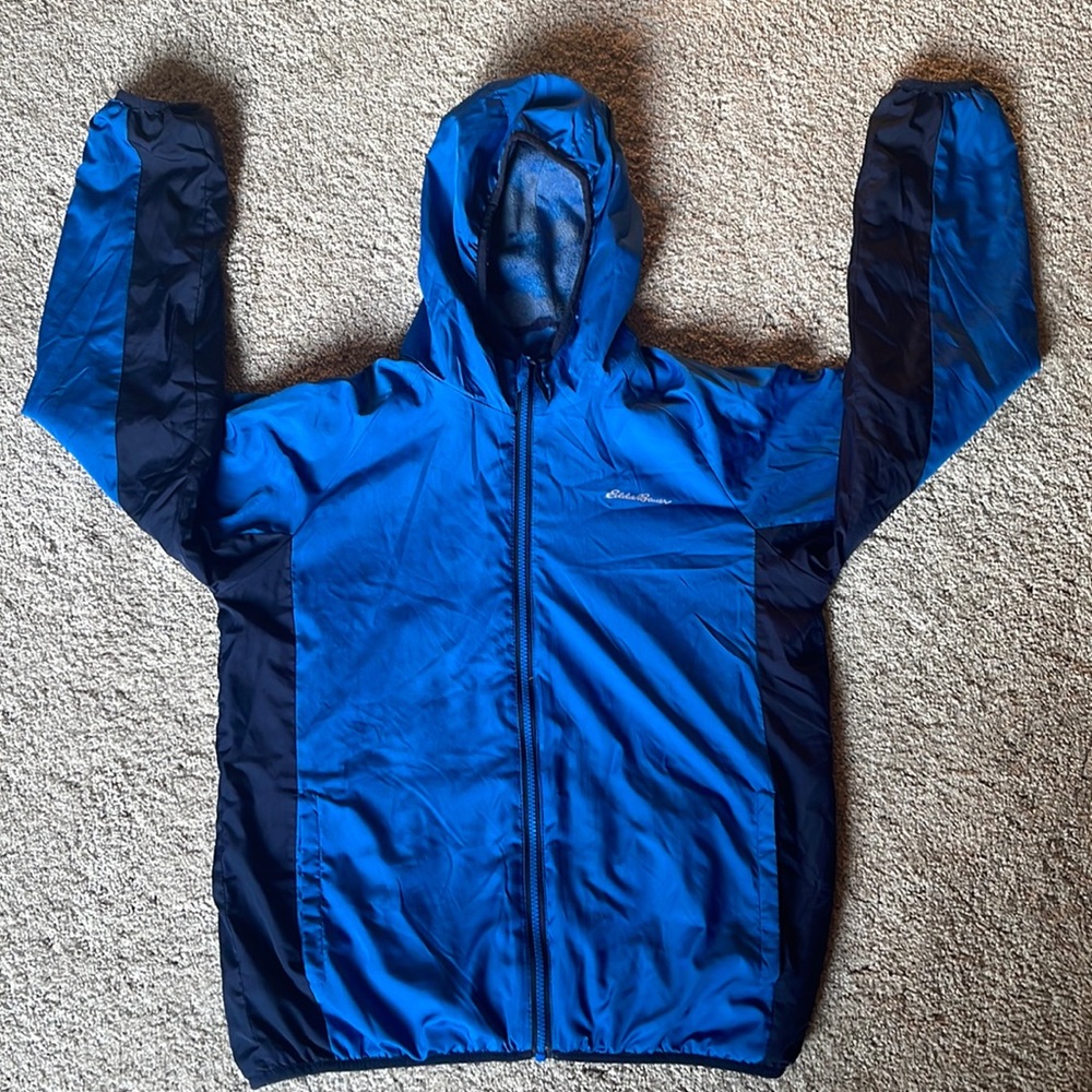 Eddie Bauer Blue and Navy Kids Windbreaker Jacket